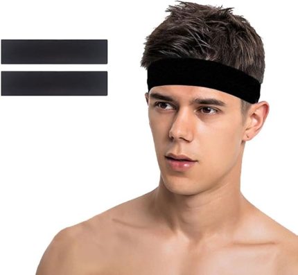 Saç Bandı 2li Sporcu Erkek Kafa Bandı Headband Tenis Gym Ter Bantı Fitness Saç Bantları Yoga Crossfit Bisiklet Koşu Canlı İddia Yürüyüş Erkekler Süper Lig Penye Esnek Saç Bantı