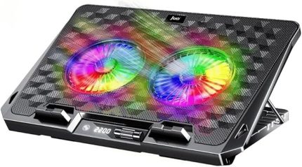 Odin RGB Işıklı Gaming 2200RPM Çift Fan LED Display Laptop Notebook Soğutucu Stand