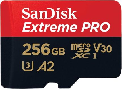 256 GB Extreme PRO microSDXC kartı + SD adaptörü + RescuePRO Deluxe, 200 MB/sn'ye kadar, A2 App Performance, UHS-I, Class 10, U3, V30