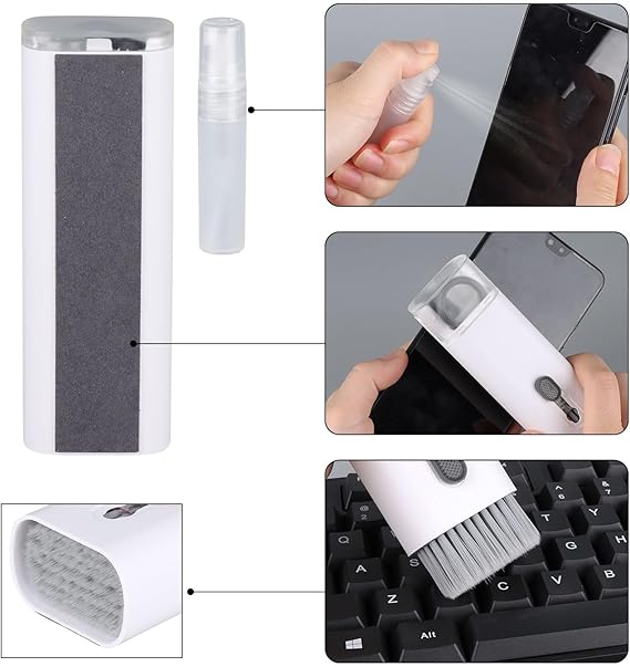 7nansi 1 arada Elektronik Temizleyici Seti, Klananye Temizleyici, Monitör, Cep Telefonu, Bluetooth, Kulaklık, Lego, Airpods, Dizüstü Bilgisayar Kamera Lensi Siyah için Dizüstü Bilgisayar Temizleyici, Ifthfour - Görsel 4