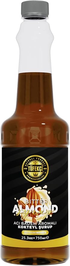 Tüfekçi Acı Badem (Bitter Almond) Kokteyl, Kahve Ve Pasta Şurubu 750 ml