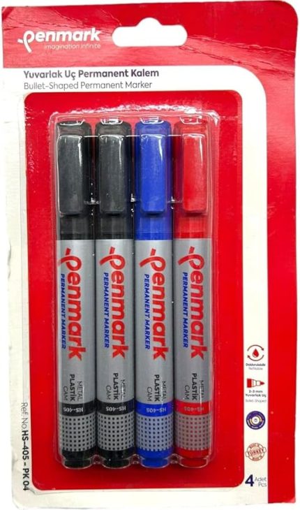 Permanent Marker Yuvarlak Uç 4'lü Blister