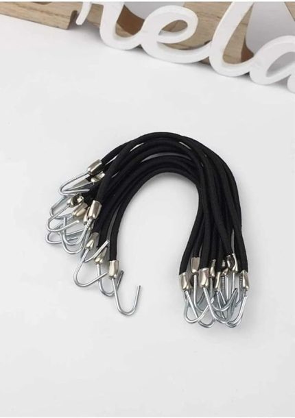 Süs Dünyası Kançalı Ucu Metal Çengelli Lastik Toka 10 Adet Siyah