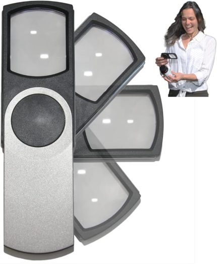 Magnifier LED ışıklı 3x cep büyüteci; Küçük Okuma Büyüteci Yaşlılar için Okuma Yardımı, Çocuklar için Mini El Büyüteç Hediyesi; büyüteç (gümüş)