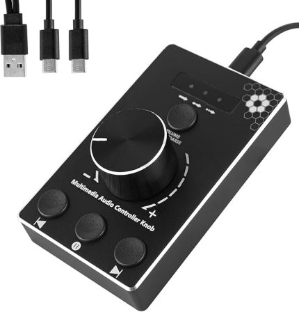 Ses Düğmesi, pc için Usb Ses Kontrol Düğmesi, Tek Tıkla Sessiz İşlevli Multimedya Denetleyici Düğmesi ve Win ve Mac için 3 Ses Kontrol Modu OZU8