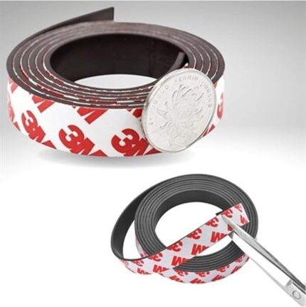 Yapışkanlı Şerit Mıknatıs Magnet Kes Kullan Siyah Genişlik 20 mm, Kalınlık 1,5 mm