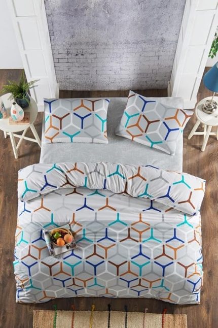 Çift Kişilik Nevresim Takımı 200x220 cm Nevresim 240x260 cm Çarşaf 50x70 cm 2 Adet Yastık Kılıfı