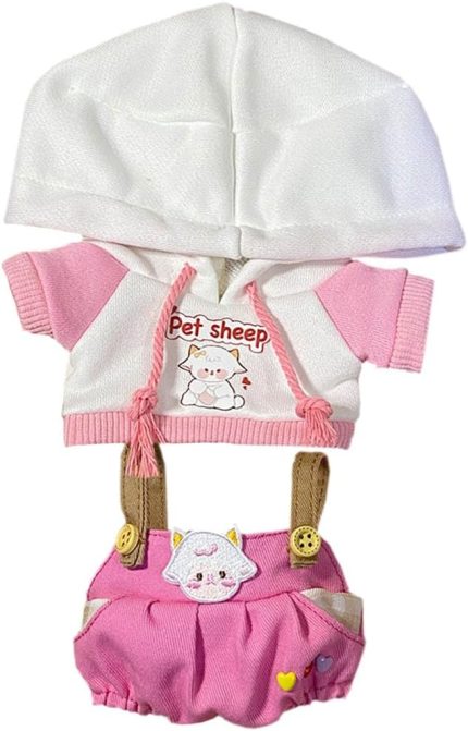 20cm Peluş Bebek Giysileri Kurbağa Yavru Kuzu Penguen Hoodie Askı Pantolon 8 inç Yumuşak Doldurulmuş Peluş Oyuncak Giydirme (a-3)