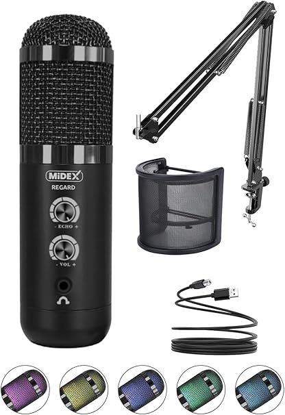 REGARD RGB Set USB Ekholu Oyuncu ve Yayıncı Mikrofonu (Kayıt Gaming Tiktok Twitch Canlı yayın Discord Youtube) - Görsel 3