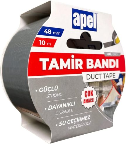 Tamir Bandı (Duct Tape) Askılı Karton 48 mm x 10 m Gri