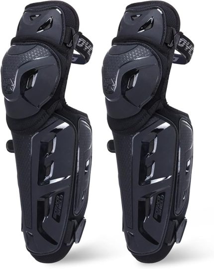 Motosiklet diz Shin Guard pedleri erkekler için kaymaz 2 in 1 koruyucu ayarlanabilir motokros diz koruma zırh yarış koruyucu donanım