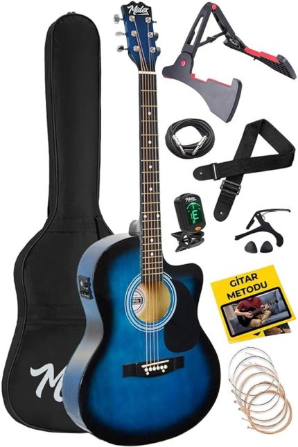 RG-560BL Pack Mavi Elektro Akustik Gitar Full Set Ekolayzerli 40 İnç 4/4 Yetişkin