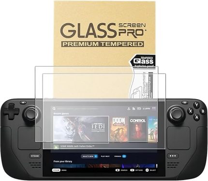 Steam Deck OLED için Ekran Koruyucu 7.4-inç (YENİ 2023) - 9H Temperli Cam Film, Çizilmez HD Şeffaf, İnek Derisi kutusu profesyonel ambalaj, 2'li Paket