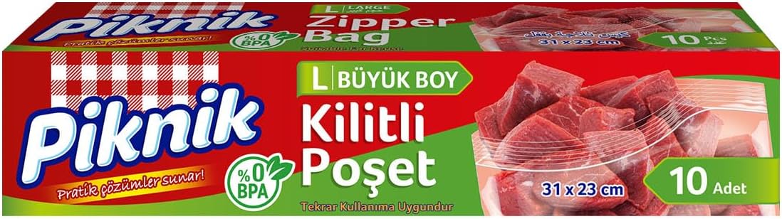 Gıda Ambalaj Kilitli Poşet Büyük 10'lu 1396