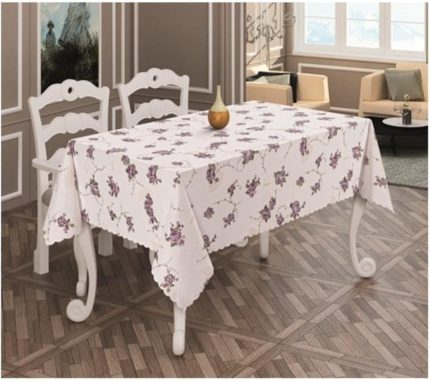 Home Jackline Dertsiz Leke Tutmaz Basklı Micro Polyester Günlük Kullanım Masa Örtüsü Lila