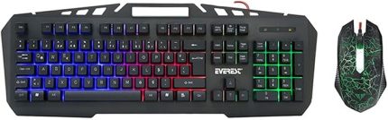 KMX-99 Siyah Usb Gökkuşağı Zemin Aydınlatmalı Q Oyuncu Klavye Mouse Set