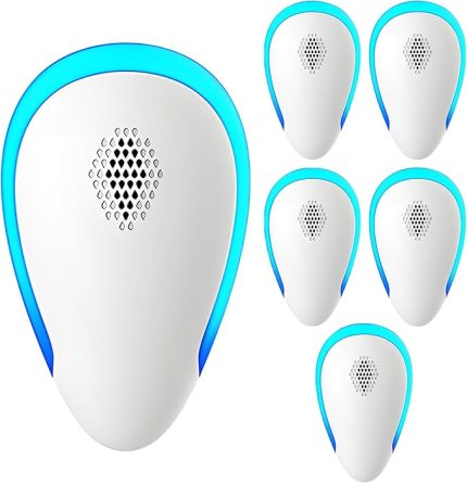 6 Paket Haşere Kovucu Ultrasonik Fiş Çok Fonksiyonlu Kemirgen Fare Sivrisinek Böcek Böcek Örümcek Kovucu İnsana Zarar Vermez Kapalı 1000sq.ft Çocuklar için Elektronik
