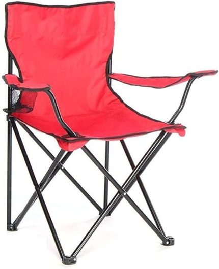 Katlanır Portatif Kamp Sandalyesi, Kırmızı, Tek Ebat