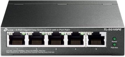 TL-SG105PE, 5-Port Gigabit Easy Smart Switch with 4-Port PoE+