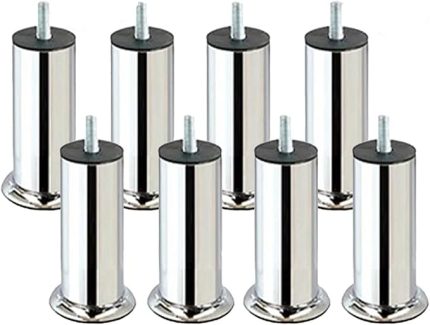 8 ADET Mobilya Kanepe Baza Koltuk Destek Ayağı M8 Civata Krom Ayak 15 cm (8 ADET)