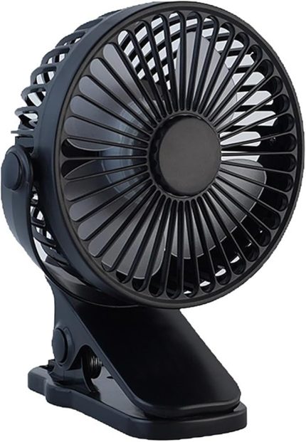Şarjlı USB Mini Klipsli Vantilatör Fan - 3 Kademeli - 360° Hareketli - Bebek Arabası, Ofis, Masaüstü, Kamp Kullanımı İçin Uygun - Sessiz ve Taşınabilir - Asorti Renk