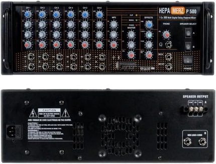 Merz Powerful P500 Profesyonel Power Mixer Anfi 500W Ekholu 100V/8 Ohm Usb Bluetooth