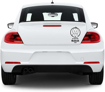 Arabada Bebek Var-4 Araç Sticker 21x29 cm, Araba Oto Aksesuar, Araç Süsü