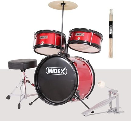 CD300X-RD Akustik Çocuk Baterisi Davulu Seti 5-14 Yaş İçin Full Set