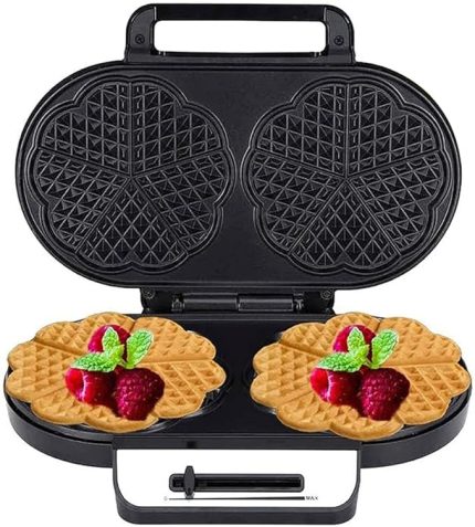 1200W Damlamasız Waffle Demir Makinesi Sıcaklık Kontrolü Sandviç Makinesi Kolay Temiz Yapışmaz AB 220V