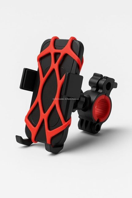 Lastik Destekli, Standlı Bisiklet Telefon Tutucu, 360° Döner Ayarlı, Titreşim Engelleyici, Silikon Emniyet Kemerli, Gidon Üzerine Montajlı, Universal Uyumluluklu, ABS Malzeme, Güvenli Sürüş İ