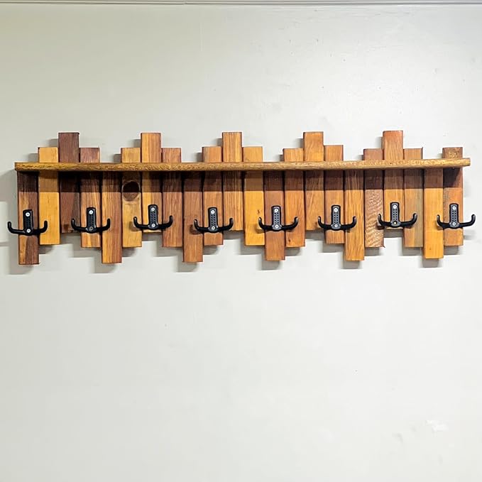 Duvar Ve Kapı Askısı Elbise Askılık Portmanto 8 Askılı Piyano Raflı Model