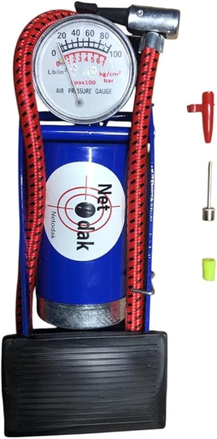 Pompası Top Şişirme Hava Ayak Pompası Basınç Göstergeli Tek Pistonlu