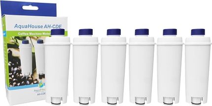 6 x AH-CDE uyumlu su filtresi, DeLonghi Espresso ve Bean to Cup makineleri için, DLSC002, SER3017, 5513292811, 9310926, 8004399327252