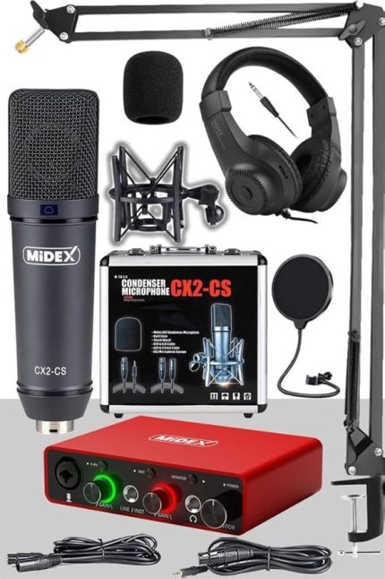 Stüdyo Ekipmanları Exclusive Paket-2 CX2 Mikrofon GLX-700RD Ses Kartı Stüdyo Kayıt Seti