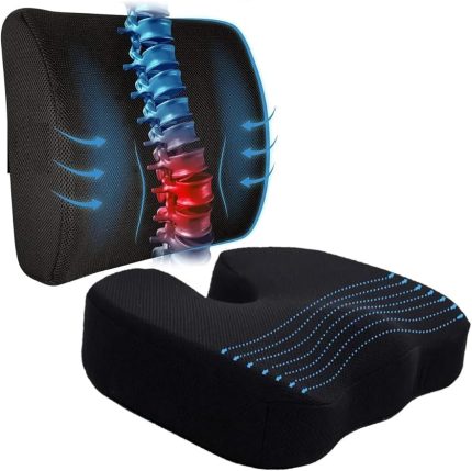 Cocix Oturma Minderi Bel Yastığı Bel Destek Yastığı Ortopedik Visco Yastık Basur Minderi Ofis Minderi Set