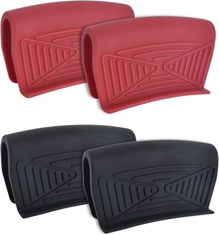 Tencere kulpları için silikon koruma, döküm tavalar için 4 adet silikon sap, tencereler için ısıya dayanıklı silikon saplar, döküm tencereler için, tencere tutacağı, kızartma tavaları, fırın tepsileri