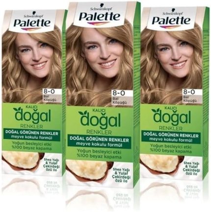 Kalıcı Doğal Renkler Saç Boyası 8-0 Bal Köpüğü X 3 Adet