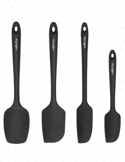 Osteris Isıya Dayanıklı Yanmaz Yapışmaz Silikon Spatula Seti 4 Parça Siyah