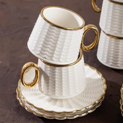 101637 Piero 6 Kişilik Kahve Fincan Takımı 100ml Fincanı Seti