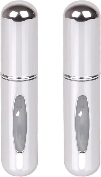 Taşınabilir Parfüm Şişesi, 2'li Set, Cam Göstergeli (Gümüş)