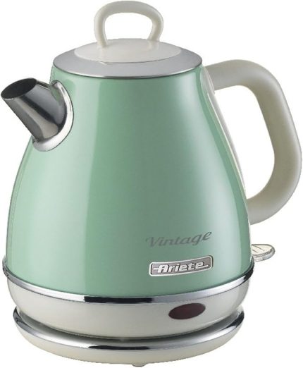 Vintage Elektrikli Su Isıtıcı 1 Litre Yeşil 2868/04 - Paslanmaz Çelik, Retro Kettle, 1630 Watt, Otomatik Kapanma, Kablosuz 360° Duylu
