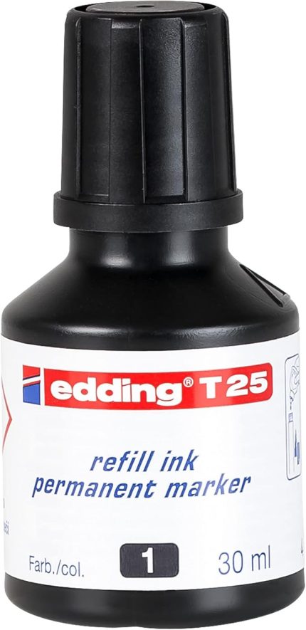 T 25 permanent yedek mürekkep - kalıcı mürekkep - siyah - 30 ml