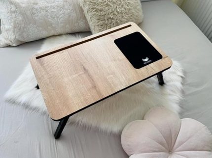 Folding Telefon ve Tablet Bölmeli Katlanır Ayaklı Laptop Sehpası Notebook Bilgisayar Çalışma Masası