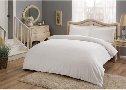 60179211 Basic Saten Nevresim Takımı, Çift Kişilik, Beyaz