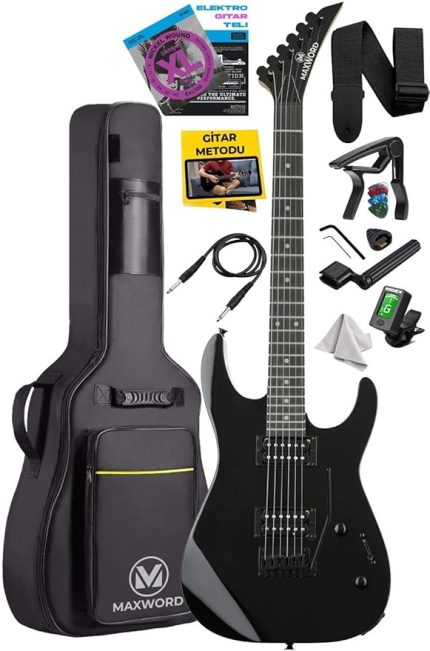 Grade Black Rosewood Klavye HH Yüksek Kaliteli Elektro Gitar