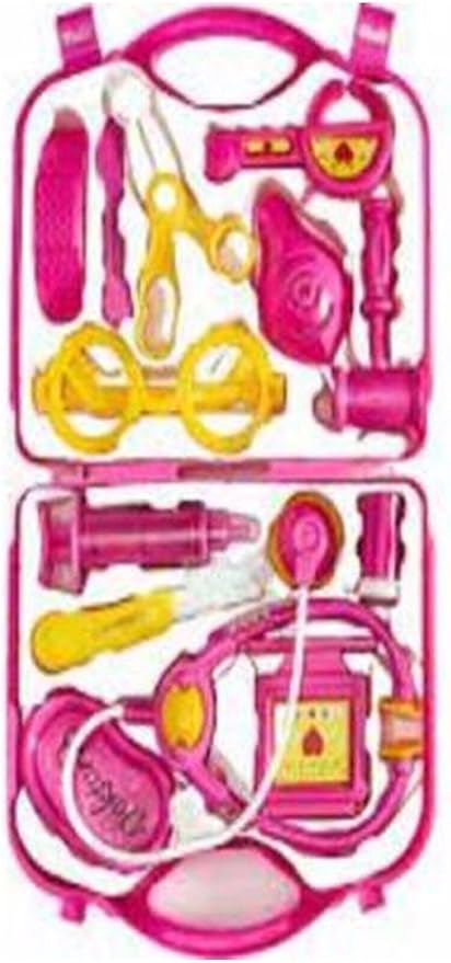 Oyuncak Pembe Çantada 14 Parça Oyuncak Doktor Seti