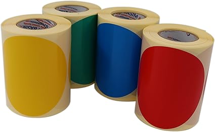 Daire Renk Baskılı Çap Etiketi 100mm Daire Ölçülerinde Yuvarlak Çıkartma Sticker Ruloda 250 Adet Kendinden Yapışkanlı Rulo Etiketi Barkod Yazıcılar ile Uyumlu 40mm Kuka (Kırmızı) - Görsel 3