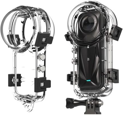 X5 Kamera için 50M Su Geçirmez Kılıf, Sualtı Dalış Konut Kabuk Dalış Su Koruyucu Kapak Insta 360 X5 Spor Kamera için Braketli Görünmez Dalış Kılıfı