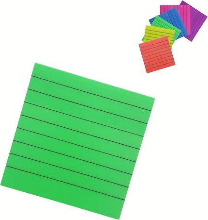 Renkli Yapışkanlı Not Kağıdı Çizgili Karenot (Yeşil 3)