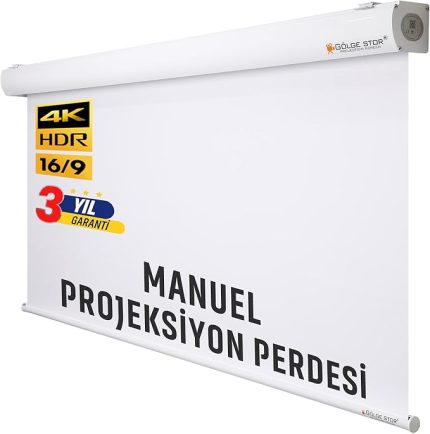 STOR En260cm Boy190cm Projeksiyon Perdesi Manuel-Yeni Akıllı Kumaş Teknolojisi